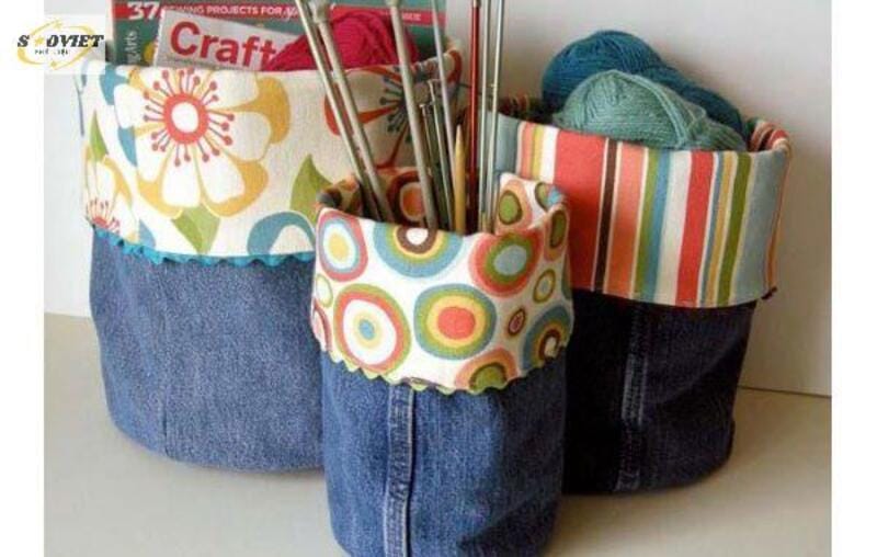 Tái chế hộp đựng bút bằng đồ jean