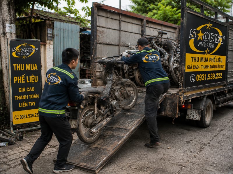 Thu mua xe máy phế liệu Sao Việt