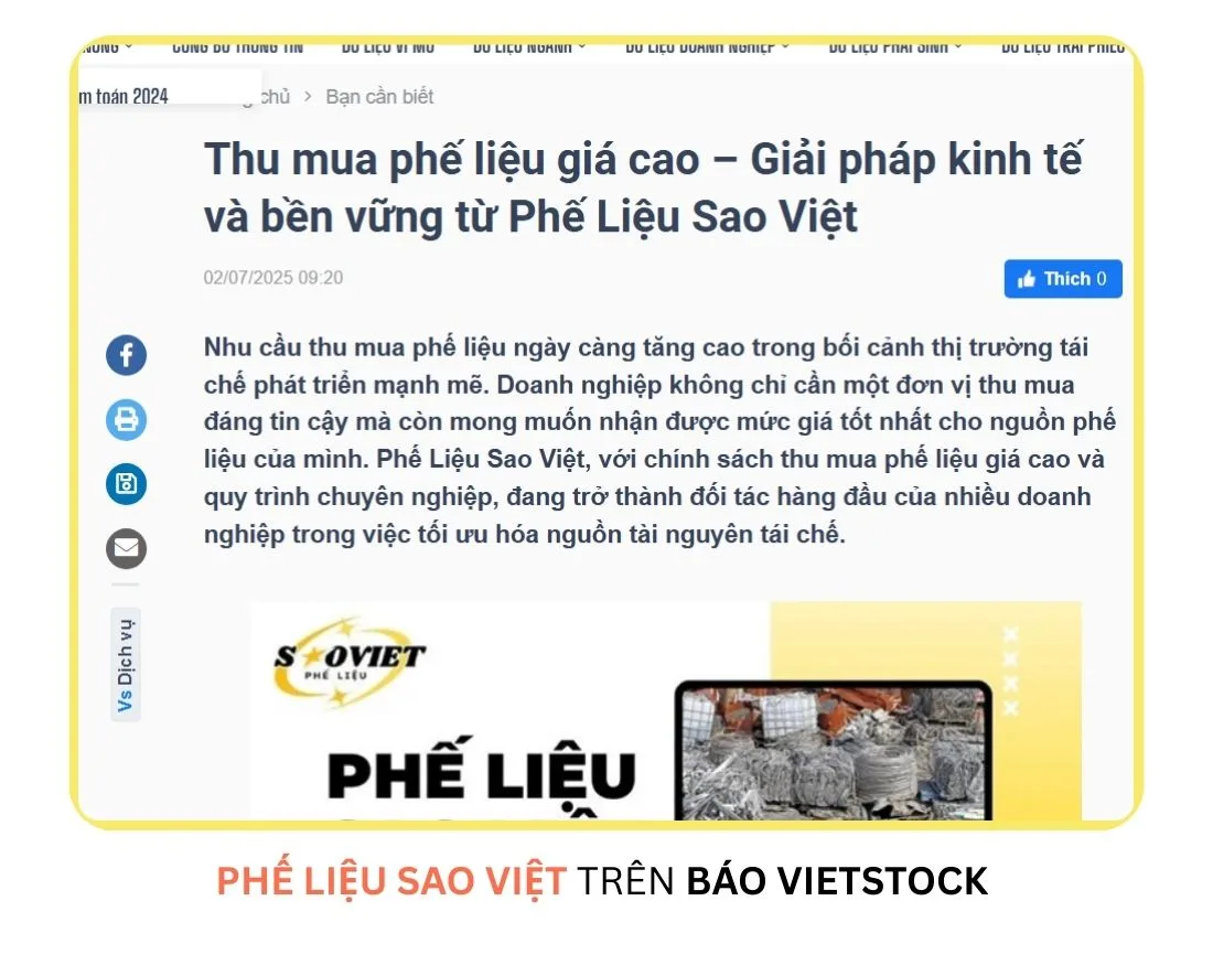 Phế liệu Sao Việt trên báo Vietstock