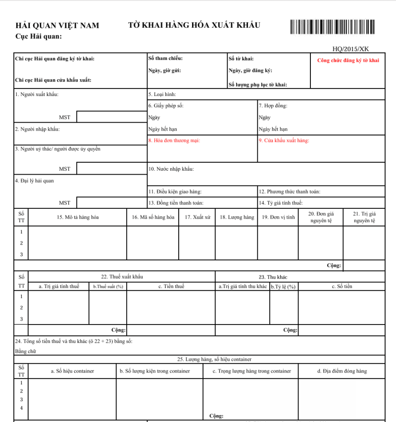 Chuẩn bị hồ sơ hải quan 