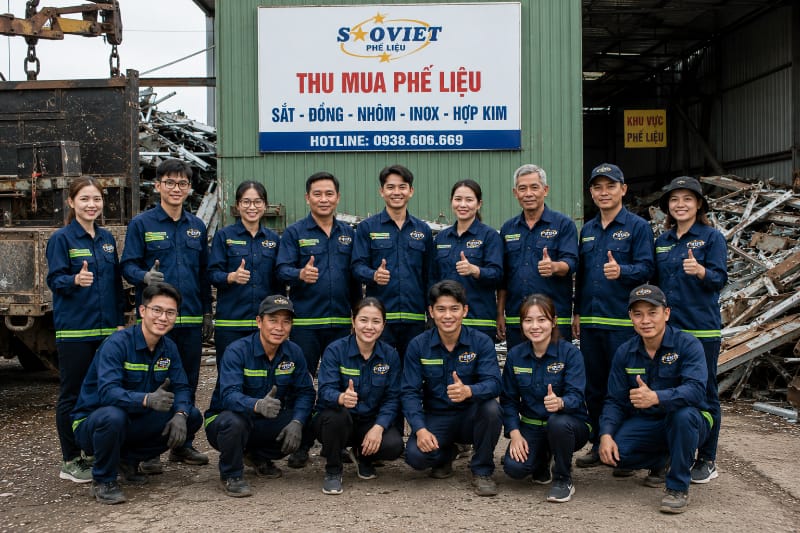 Đội ngũ nhân viên thu mua tại Phế Liệu Sao Việt